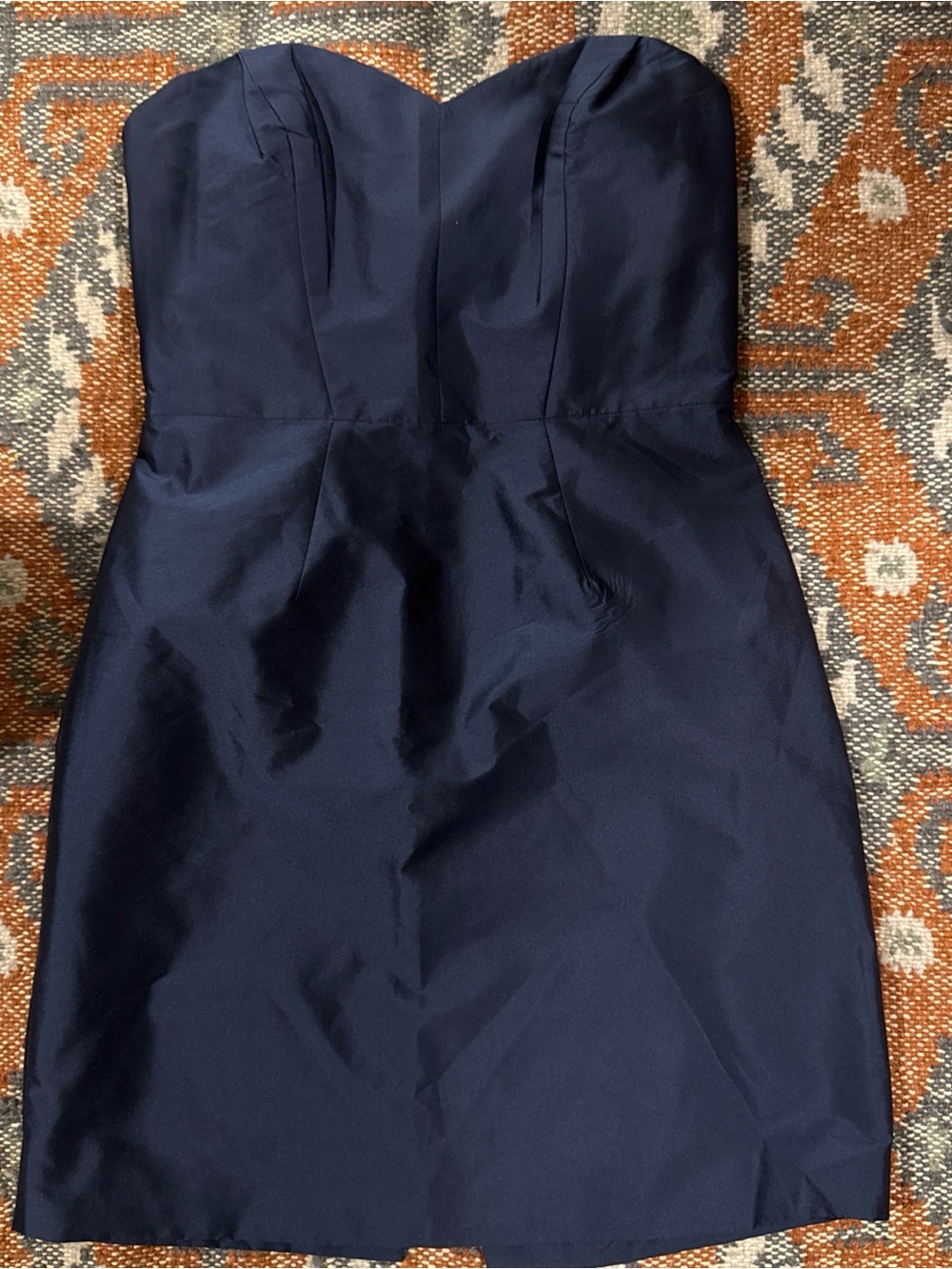 Monique Lhuillier Strapless Navy Dress